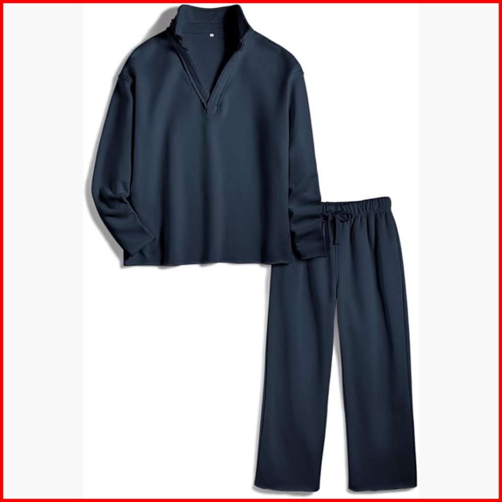 Soft Tracksuit Set With V-Neck Pullover & Joggers, Lounge Wear